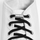 Шнурки для обуви, пара, круглые, с фиксатором, эластичные, d = 5 мм, 100 см, цвет чёрный - Фото 4