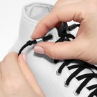 Шнурки для обуви, пара, круглые, с фиксатором, эластичные, d = 5 мм, 100 см, цвет чёрный - Фото 10
