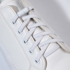 Шнурки для обуви, пара, плоские, с фиксатором, эластичные, 6 мм, 100 см, цвет белый - фото 7182523