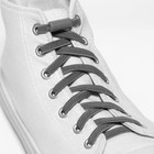 Шнурки для обуви, пара, плоские, с фиксатором, эластичные, 6 мм, 100 см, цвет серый - Фото 3