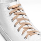 Шнурки для обуви, пара, плоские, с фиксатором, эластичные, 6 мм, 100 см, цвет бежевый - Фото 3