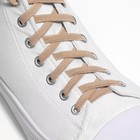 Шнурки для обуви, пара, плоские, с фиксатором, эластичные, 6 мм, 100 см, цвет бежевый - Фото 4