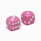 Кубики игральные "Время игры", 1.6 х 1.6 см, набор 2 шт, розовые - Фото 2