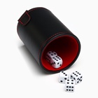 Кожаный стакан для игральных костей, 5 кубиков в комплекте, 7.9×10.2 см - Фото 4