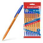 Набор ручек шариковых ErichKrause R-301 Orange Stick, 8 штук, узел 0.7 мм, цвет чернил синий - фото 7503034