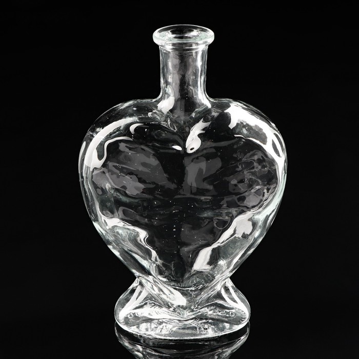 Ваза-бутылка декоративная "Сердце" 12,5х6,5х19 см, без крышки - фото 1926647148