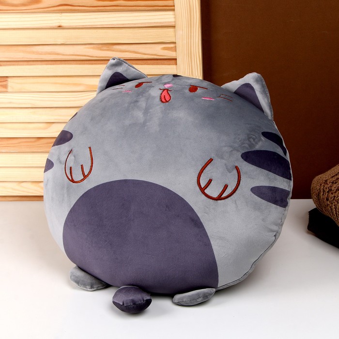 Мягкая игрушка-подушка «Кот», 43 см, цвет серый - фото 1907673415