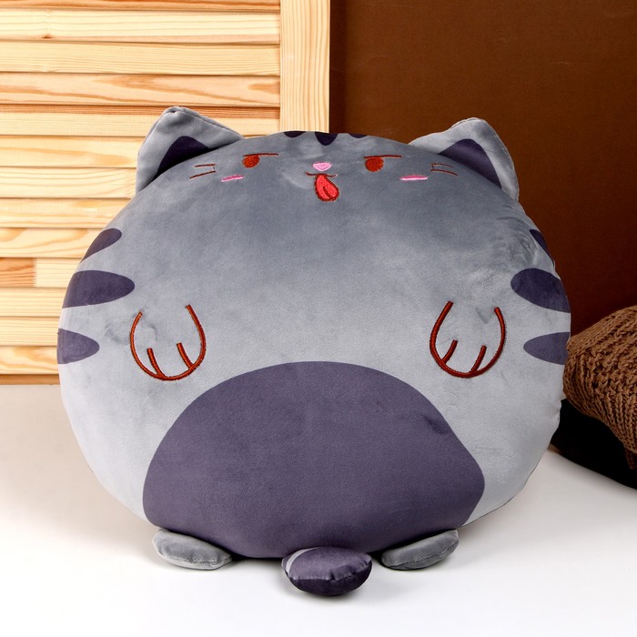 Мягкая игрушка-подушка «Кот», 43 см, цвет серый - фото 1907673416