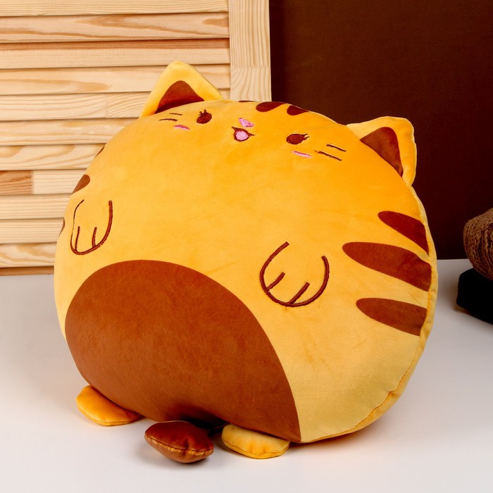 Мягкая игрушка-подушка «Кот», 43 см, цвет оранжевый - фото 1907673419