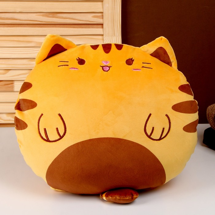 Мягкая игрушка-подушка «Кот», 43 см, цвет оранжевый - фото 1907673420