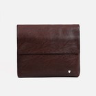 Сумка деловая на молнии, 2 наружных кармана, длинный ремень, цвет коричневый - фото 10365998