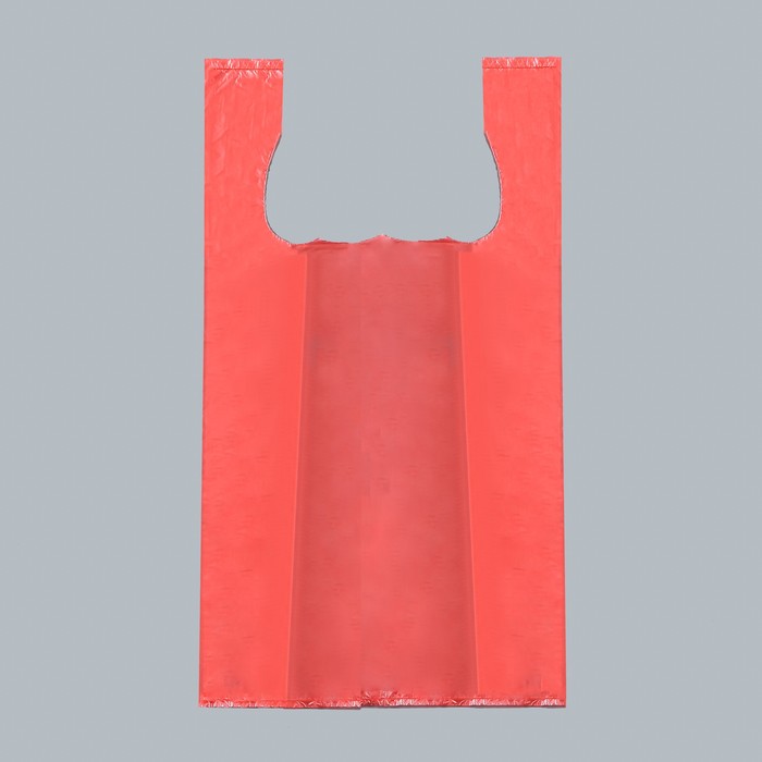 Пакет майка, полиэтиленовый, красный 24 х 42 см, 8 мкм - Фото 1