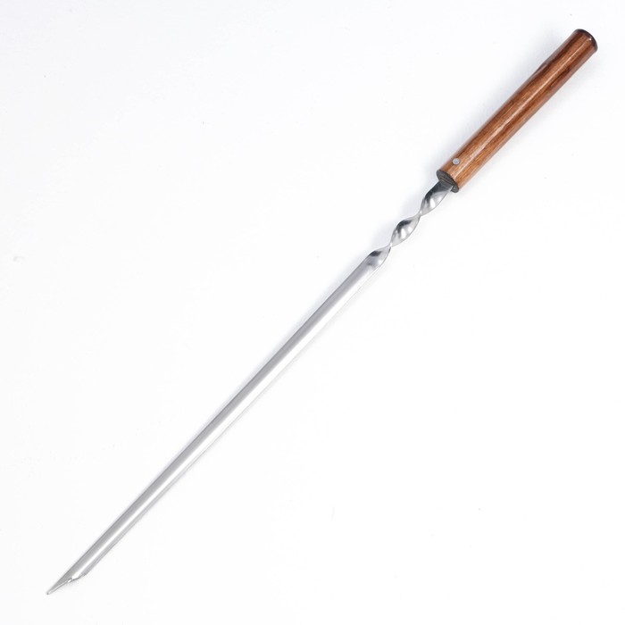 Шампур уголок, с деревянной ручкой  &quot;Эко&quot; рабочая часть - 35 см, 58 х 1.2 см, сталь - 2 мм,
