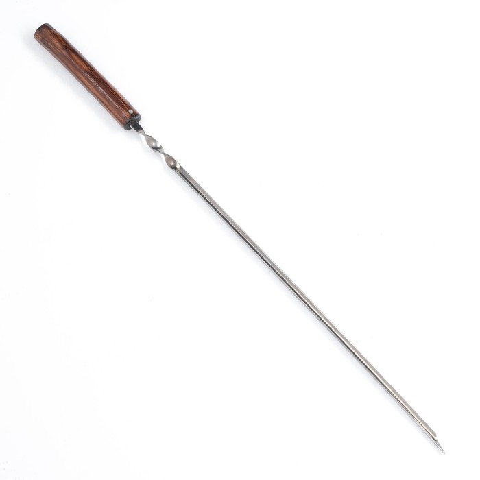 Шампур уголок, с деревянной ручкой  &quot;Эко&quot; рабочая часть - 50 см, 73 х 1.2 см, сталь - 2 мм,