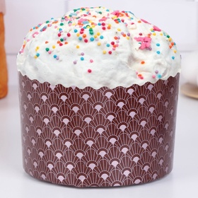 Форма для выпечки кулича бумажная Деко-про «Арт», одноразовая, 13.4?10 см, коричневая (комплект 1400 шт)