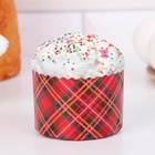 Форма для выпечки кулича бумажная Деко-про «Красная клетка», 6×4.5 см, одноразовая, красная - Фото 2