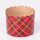 Форма бумажная для кулича Деко-про «Красная клетка», 6×4.5 см, одноразовая, красная - фото 120049981