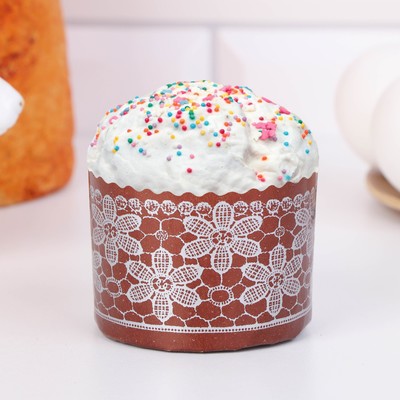 Форма бумажная для кулича Деко-про «Кружево», 6×4.5 см, МИКС
