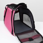 Сумка - переноска, 46×25×28 см, сетчатая, розовая - Фото 7