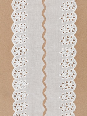 Кружево шитьё, 75 мм, 13.7±1 м, белое