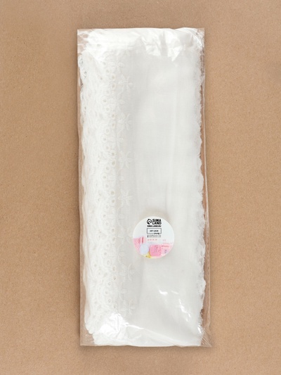 Кружево шитьё «Цветочки», 80 мм, 13.7±1 м, белое