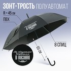 Зонт-трость полуавтомат «Мы обязательно встретимся в Казани», цвет черный, 8 спиц, R = 45 см - фото 10366530