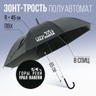 Зонт-трость полуавтомат «Горы, реки - Урал навеки», цвет черный, 8 спиц, R = 45 см - Фото 1