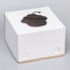 Коробка под торт с окном, "Пироженка", с усиленным дном, белая, 30 х 30 х 19 см - фото 319357983