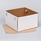 Коробка под торт с окном, «Пироженка», с усиленным дном, белая, 30×30×19 см  (артикул 9554317)  большой выбор товаров оптом и в розницу по низким ценам с доставкой