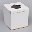 Коробка под торт с окном, "Пироженка", белая, 30 х 30 х 30 см - Фото 1