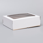 Коробка под торт с окном, белая, 30 х 40 х 12 см - фото 319357990