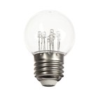 Лампа светодиодная, 6 LED, G45, Е27, 1 Вт, для белт-лайта, набор 10 шт., свечение тёплое белое - Фото 4