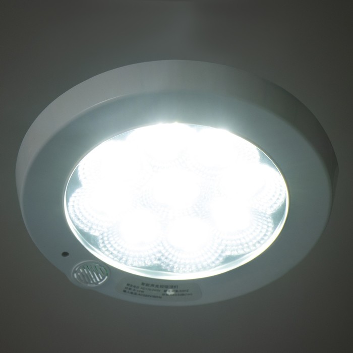 Светильник с датчиком звука "Лира" LED 8Вт белый 21х21х2,5 см - фото 1926647591