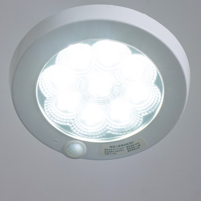 Светильник с датчиком движения "Лира" LED 8Вт белый 21х21х2,5 см - фото 1909135189