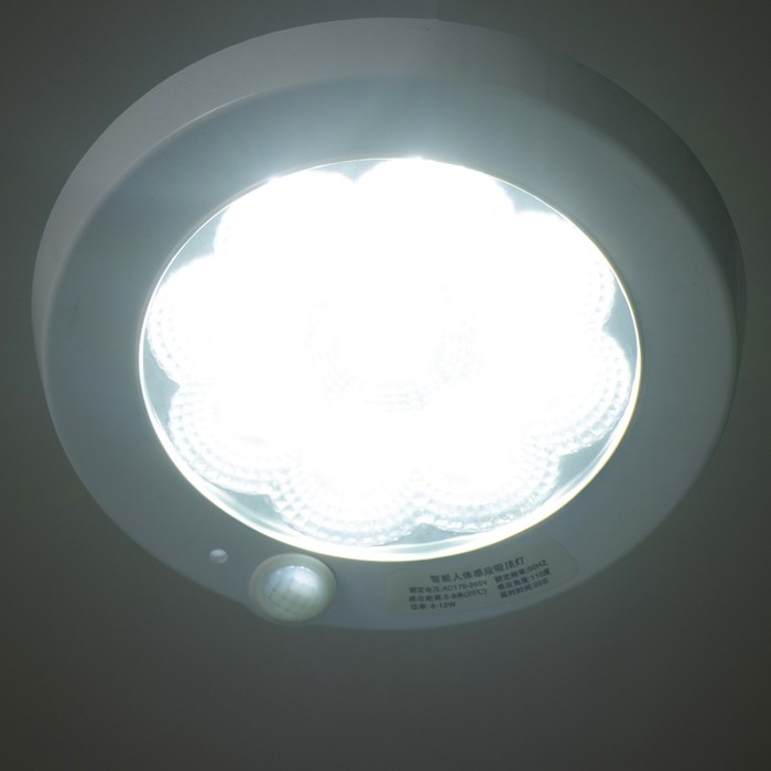 Светильник с датчиком движения "Лира" LED 8Вт белый 21х21х2,5 см - фото 1909135190