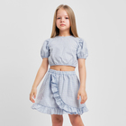 Комплект для девочки (топ, юбка) KAFTAN, размер 36 (134-140 см), цвет голубой - Фото 1