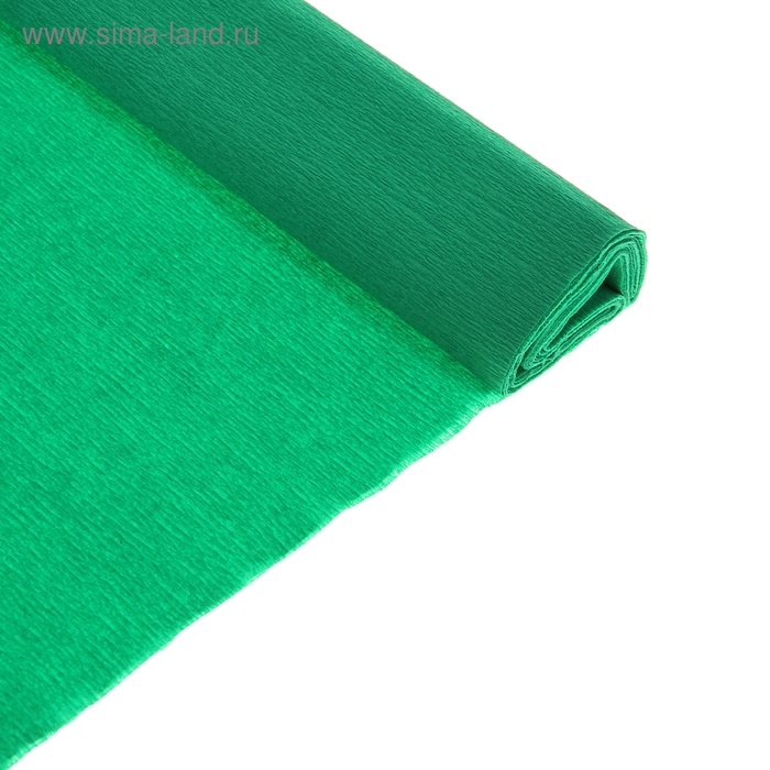 Бумага цветная креповая 50*250 см Зелёная, 32 г/м2, в рулоне - Фото 1