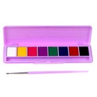 Аквагрим профессиональный для лица и тела 8 цветов, 2 светятся от ультрафиолета + кисть - Фото 3