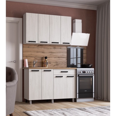 Кухонный гарнитур «Нагано», 1200×600 мм, цвет белый/ясень анкор светлый/дуб вотан