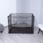 Клетка для собак №5 с металлическим поддоном, складная, 111×74×80 см - Фото 2