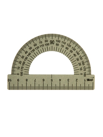 Транспортир 180*/10 см МЕТАЛЛИЧЕСКИЙ (стальной)