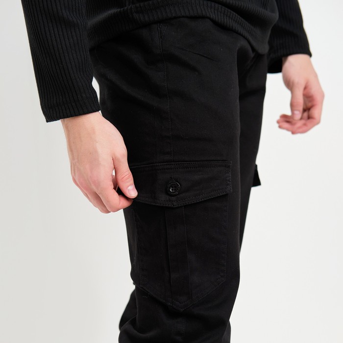 Джоггеры мужские, цвет чёрный, размер 30 (46) 61889