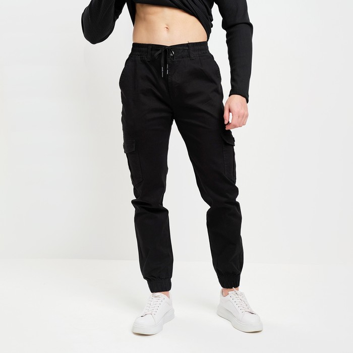 Джоггеры мужские, цвет чёрный, размер 31 (48) 61890