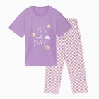 Комплект женский домашний (футболка/брюки), цвет лавандовый, размер 58 - фото 319359532