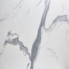Стол кухонный на одной ножке раздвижной Олимп, 124(154)х75х76, Белый гл/Белый мрамор пластик - Фото 4