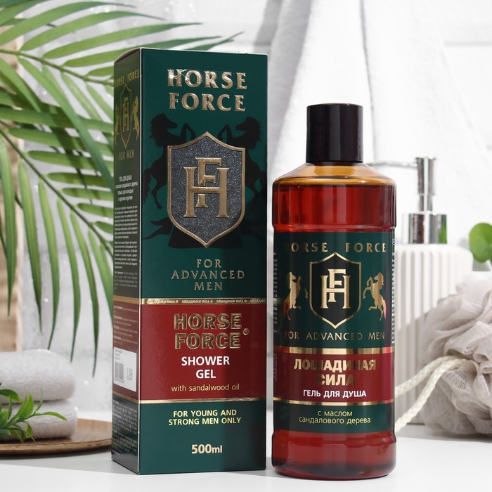 Гель для душа Лошадиная сила с маслом сандалового дерева, для мужчин, 500 мл