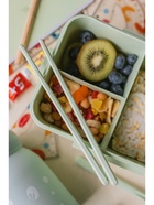 Ланч-бокс в школу TAKE IT EASY, 1 л, с приборами, 20×13×7 см, пшеничная солома, зелёный - Фото 4