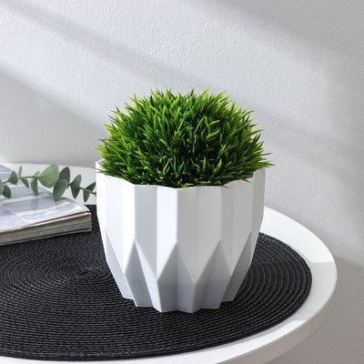 Кашпо для цветов «Геометрия», 800 мл, d=13 см, h=16 см, цвет белый