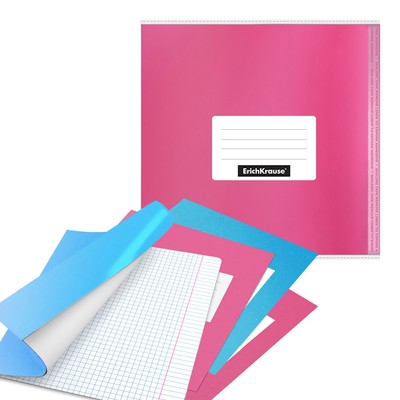 Набор обложек для тетрадей и дневников, ПП 12 шт., 212×395 мм, 100 мкм, ErichKrause Glossy Bubble Gum, с клеевым краем, ароматизированный пластик, стикеры в ПОДАРОК, МИКС