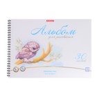 Альбом для рисования А4, 30 листов, блок 120 г/м², на спирали, Erich Krause "Birds", пластиковая обложка, 100% белизна, твердая подложка - фото 24609393